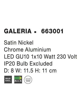 NOVA LUCE bodové svítidlo GALERIA nikl satén chromovaný hliník GU10 2x10W IP20 bez žárovky 663001