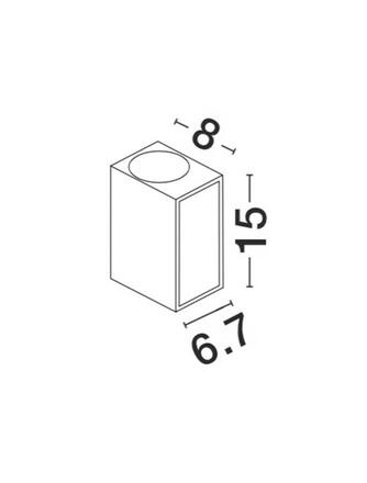 NOVA LUCE venkovní nástěnné svítidlo NERO tmavě šedý hliník skleněný difuzor GU10 2x7W 220-240V IP54 bez žárovky světlo nahoru a dolů 710042