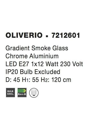 NOVA LUCE závěsné svítidlo OLIVERIO kouřové sklo s přechodem chromovaný hliník E27 1x12W IP20 bez žárovky 7212601