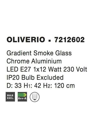 NOVA LUCE závěsné svítidlo OLIVERIO kouřové sklo s přechodem chromovaný hliník E27 1x12W IP20 bez žárovky 7212602