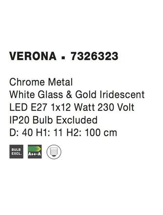 NOVA LUCE závěsné svítidlo VERONA závěsné svítidlo chromovaný kov bílé sklo a zlatá E27 1x12W 7326323