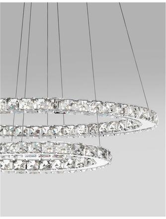 NOVA LUCE závěsné svítidlo CELINE chromovaný hliník a křišťál nastavitelné LED 40W 3000K IP20 7403001