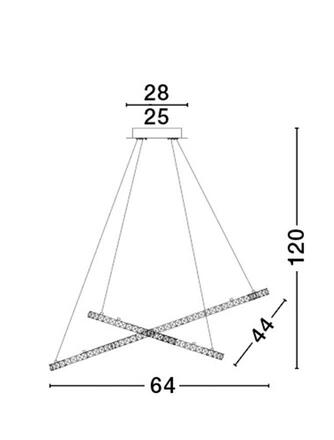 NOVA LUCE závěsné svítidlo CELINE chromovaný hliník a křišťál nastavitelné LED 40W 3000K IP20 7403001