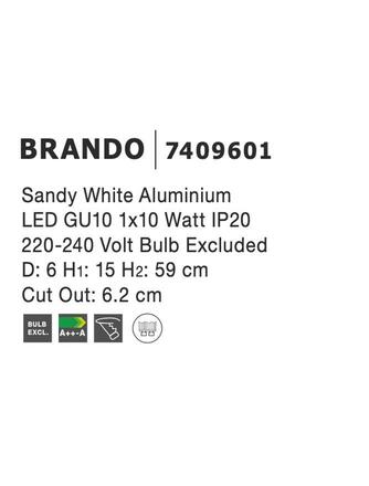 Nova Luce Vestavné výklopné svítidlo Brando - max. 10 W, GU10, pr. 60 x 590 mm, bílá NV 7409601