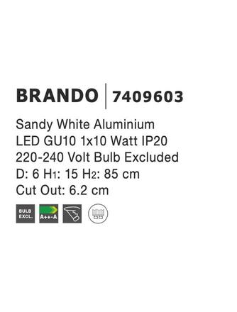 Nova Luce Vestavné výklopné svítidlo Brando - max. 10 W, GU10, pr. 60 x 850 mm, bílá NV 7409603