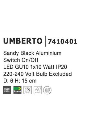 Nova Luce Stylová nástěnná lampička Umberto s nastavitelným spotem - 1 x 35 W, černá NV 7410401