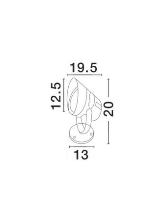 NOVA LUCE venkovní reflektor NORTH hliník tmavě šedá a sklo LED 18W 3000K 100-240V 48st. IP65 742071