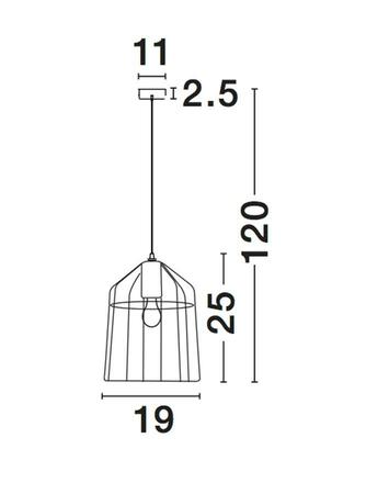 NOVA LUCE závěsné svítidlo PEPPINO matný černý kov černá a bílý kabel E27 1x12W 7605178