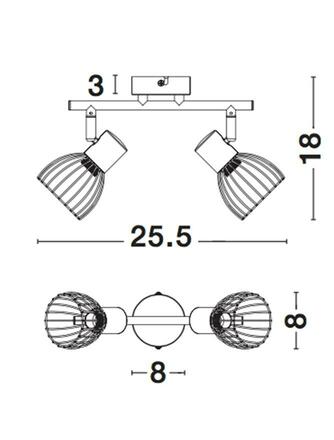 NOVA LUCE bodové svítidlo FIUMICINO matný černý kov E14 2x5W 230V IP20 bez žárovky 770011