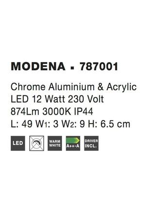 Nova Luce Moderní koupelnové nástěnné LED svítidlo Modena - 12 W LED, 874 lm, 490 mm NV 787001