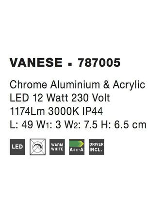 Nova Luce Stylové koupelnové nástěnné LED svítidlo Vanese - 12 W LED, 1174 lm, 490 mm NV 787005