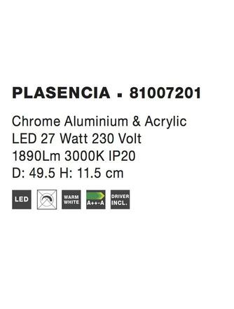 NOVA LUCE stropní svítidlo PLASENCIA chromovaný hliník a akryl LED 27W 230V 3000K IP20 81007201