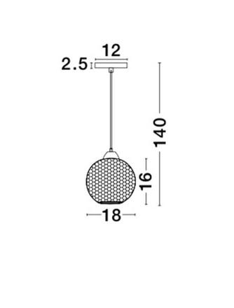 NOVA LUCE závěsné svítidlo VIENTI modré sklo a černý kov E27 1x12W 230V IP20 bez žárovky 8103995