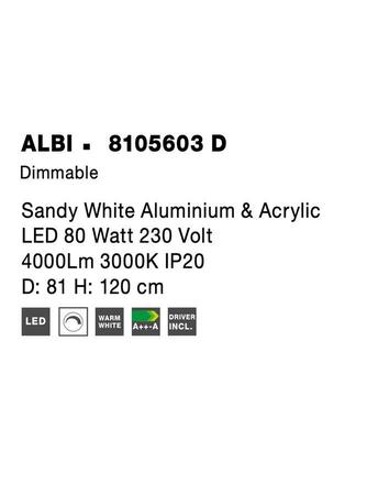 Nova Luce LED závěsné svítidlo Albi ve dvou velikostech a třech barvách - pr. 810 x 60 x 1140 mm, 80 W, 3000 K, stmívatelné, bílá NV 8105603 D