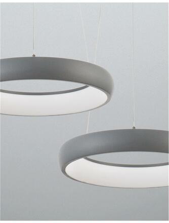 NOVA LUCE závěsné svítidlo ALBI šedý hliník a akryl LED 32W 230V 3000K IP20 stmívatelné 8105619