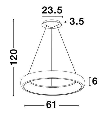 NOVA LUCE závěsné svítidlo ALBI šedý hliník a akryl LED 50W 230V 3000K IP20 stmívatelné 8105621