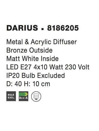 Nova Luce Kubisticky laděné stropní svítidlo Darius v různých barevných variantách - 400 x 100 mm, 4 x 10 W, bronzová NV 8186205