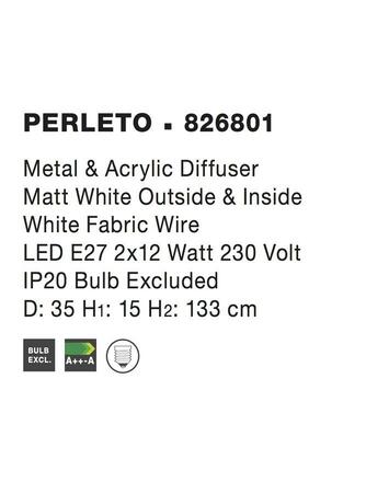 Nova Luce Stylové závěsné svítidlo Perleto v několika variantách - 2 x 10 W, pr. 350 mm, matná bílá NV 826801