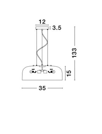 Nova Luce Stylové závěsné svítidlo Perleto v několika variantách - 2 x 10 W, pr. 350 mm, šedá NV 826802