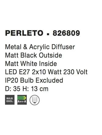Nova Luce Stylové přisazené stropní svítidlo Perleto - 2 x 10 W, pr. 350 mm, matná černá NV 826809