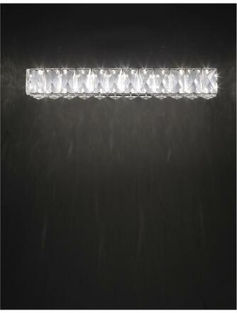 NOVA LUCE nástěnné svítidlo CORONA chromovaný hliník K9 křišťál LED 8W 230V 3000K IP20 83399202