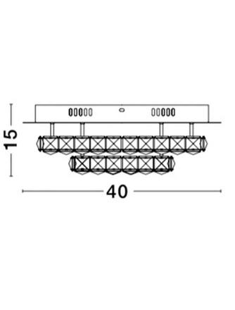 NOVA LUCE stropní svítidlo QUENTIN chromovaný hliník a K9 křišťál LED 28W 230V 3000K IP20 83399203