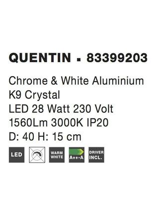 NOVA LUCE stropní svítidlo QUENTIN chromovaný hliník a K9 křišťál LED 28W 230V 3000K IP20 83399203
