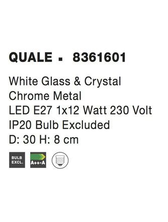 NOVA LUCE stropní svítidlo QUALE bílé sklo a křišťál E27 2x12W 8361601