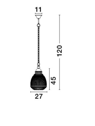 NOVA LUCE závěsné svítidlo TOULON šedé sklo tmavě hnědá základna a řetěz E27 1x12W IP20 bez žárovky 8381442