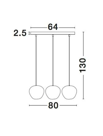 NOVA LUCE závěsné svítidlo CEDRO kouřové sklo bronz a černý kov E27 3x12W 230V IP20 bez žárovky 8436405