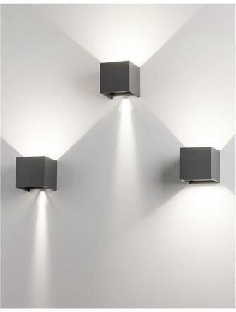 NOVA LUCE venkovní nástěnné svítidlo COMO tmavě šedý hliník LED 2x3W 3000K 3000K 220-240V nastavitelný úhel 0-90st. IP54 847407