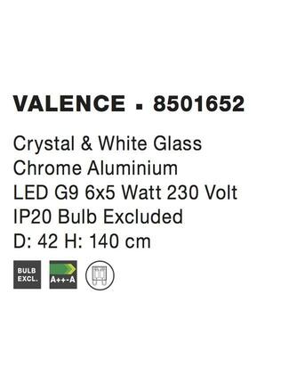 NOVA LUCE závěsné svítidlo VALENCE čirý křišťál a bílé sklo chromovaný hliník G9 6x42W IP20 bez žárovky 8501652