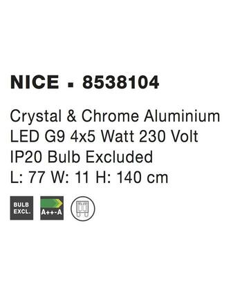 NOVA LUCE závěsné svítidlo NICE čirý křišťál a chromovaný hliník G9 4x5W IP20 bez žárovky 8538104