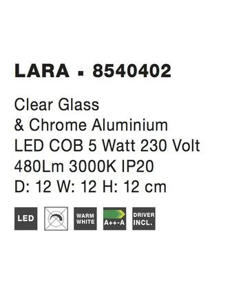 NOVA LUCE nástěnné svítidlo LARA čiré sklo a chromová základna LED 5W 230V IP20 8540402