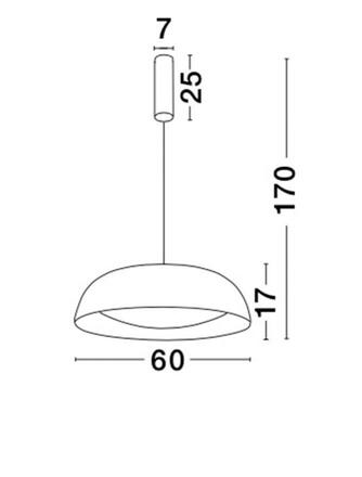 Nova Luce Designové LED svítidlo Landon v černo měděném tónu - pr. 600 x 170 x 1570  mm, 40 W, včetně závěsu, černo-měděná NV 86009