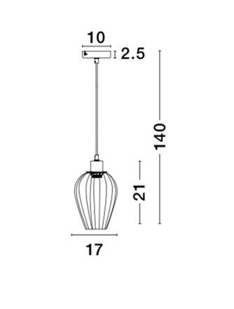 NOVA LUCE závěsné svítidlo SAGE kov, růžová zlatá a černý kabel, E27 1x12W 8809703