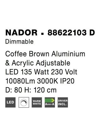 NOVA LUCE závěsné svítidlo NADOR kávově hnědý hliník a akryl nastavitelné LED 135W 3000K stmívatelné 88622103 D