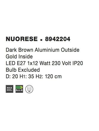 Nova Luce Stylové závěsné svítidlo Nuorese ve třech zajímavých variantách - 1 x 40 W, pr. 200 x 350 mm NV 8942204