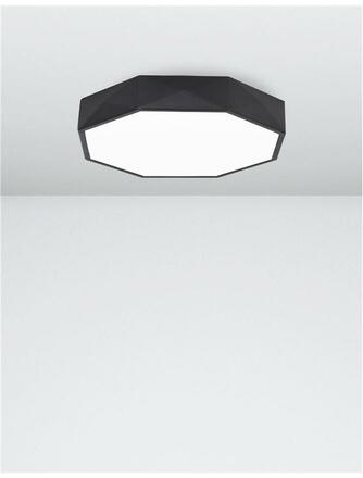 NOVA LUCE stropní svítidlo EBEN černý hliník matný bílý akrylový difuzor LED 24W 230V 3000K IP20 9001491