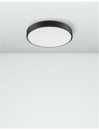 NOVA LUCE stropní svítidlo HADON černý hliník matný bílý akrylový difuzor LED 24W 230V 3000K IP20 9001531