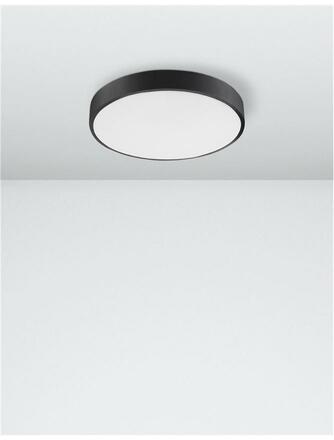 NOVA LUCE stropní svítidlo HADON černý hliník matný bílý akrylový difuzor LED 24W 230V 3000K IP20 9001531