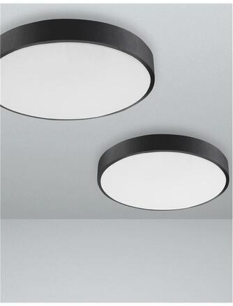 NOVA LUCE stropní svítidlo HADON černý hliník matný bílý akrylový difuzor LED 24W 230V 3000K IP20 9001531