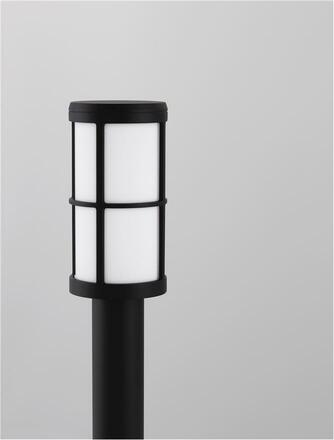 NOVA LUCE venkovní sloupkové svítidlo STONE černý hliník a akryl E27 1x12W 220-240V IP54 bez žárovky 9002860