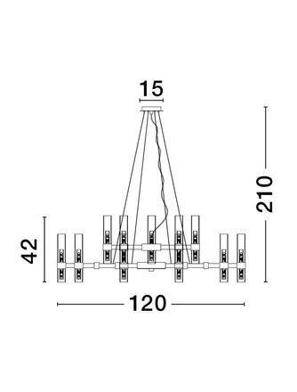 NOVA LUCE závěsné svítidlo CENTURY matná černá a čiré a matné sklo (2m ocelové lanko) 12xG9 9006053