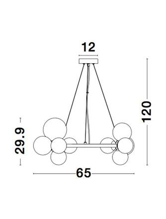 NOVA LUCE závěsné svítidlo ODILLIA matný černý kov a sklo G9 11x6W 230V IP20 bez žárovky 9009249