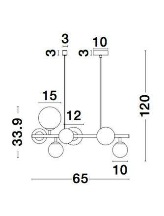 NOVA LUCE závěsné svítidlo ODILLIA matný černý kov a sklo G9 7x6W 230V IP20 bez žárovky 9009250