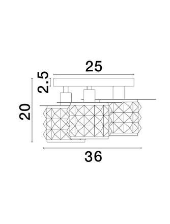 NOVA LUCE stropní svítidlo LAWAN chrom a matný černý kov strukturované sklo E14 3x5W 230V IP20 bez žárovky 9009292