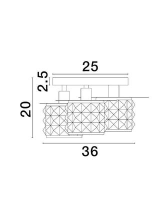 NOVA LUCE stropní svítidlo LAWAN lesklá zlatá a matný černý kov strukturované sklo E14 3x5W 230V IP20 bez žárovky 9009293