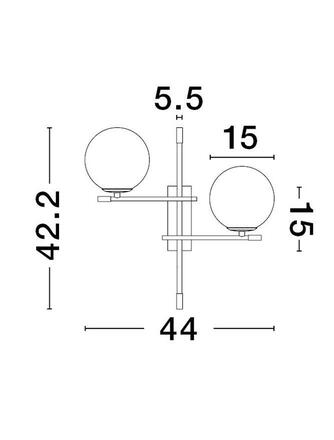 NOVA LUCE nástěnné svítidlo GITCHI matná černá a zlatý kov opálové sklo G9 2x5W 230V IP20 bez žárovky 9009297