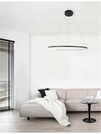 NOVA LUCE závěsné svítidlo BREDA černý hliník a akryl LED 30W 220V 3000K IP20 9010023